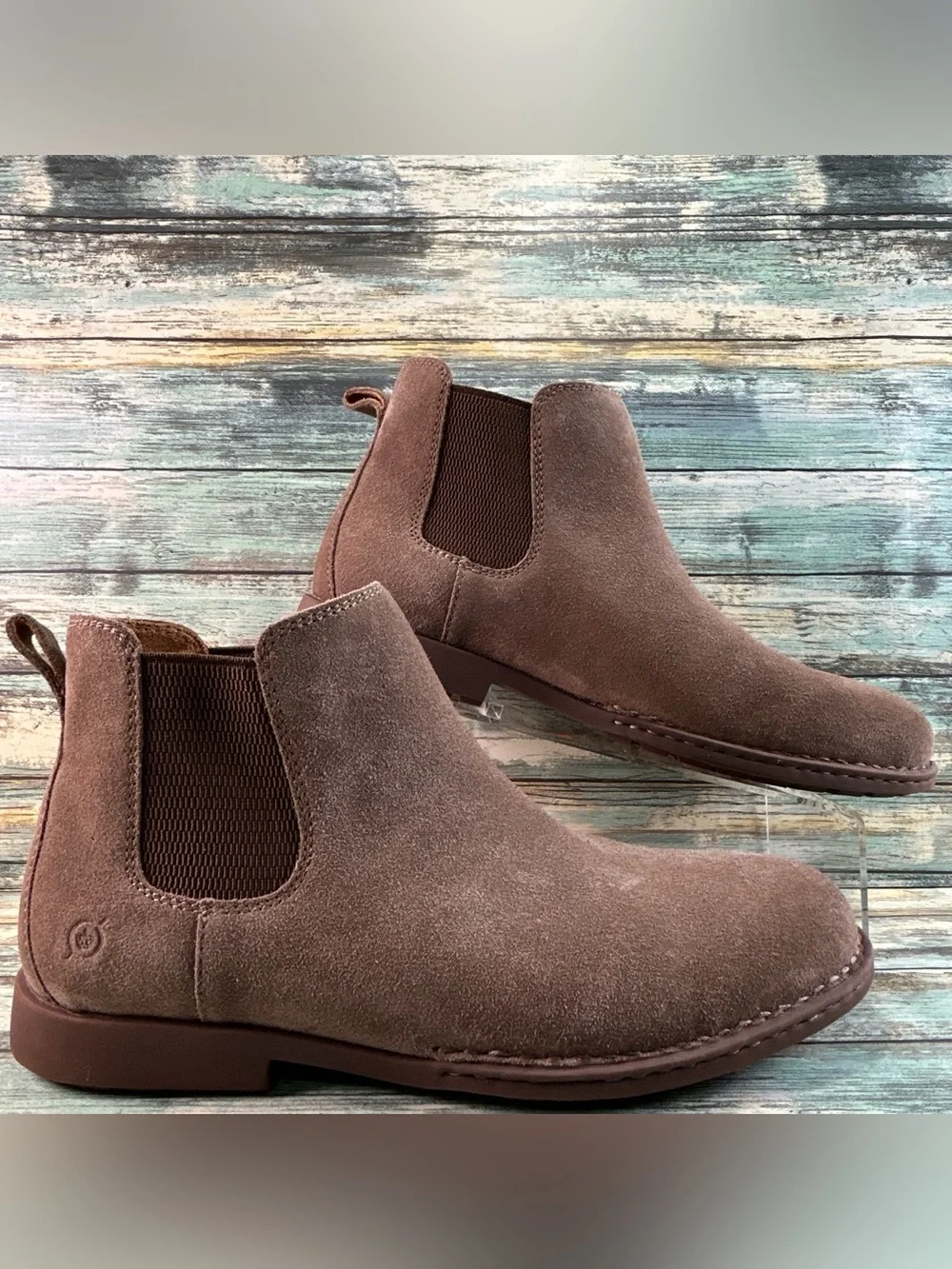 Born Shane Chelsea Boots Mens Size 12M Brown Suede Pull On Ankle Dress Casual